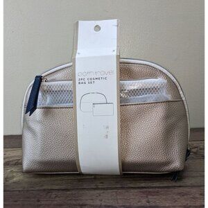 Path Travel 2pc Cosmetic Bag – Gold